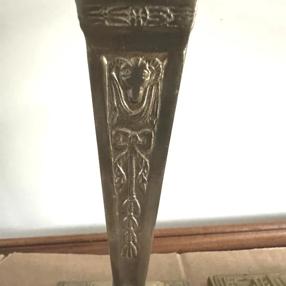 Andrea By Sadek Brass Finish Ornate Candlestick Pair